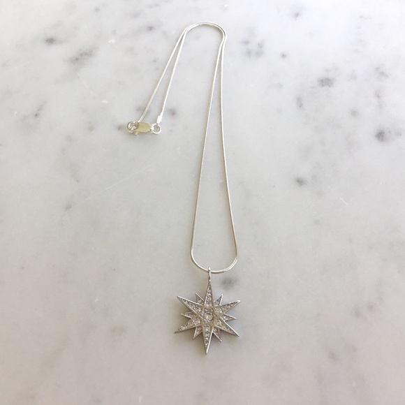 Sterling Silver Cz Star Necklace - Picture 3 of 13